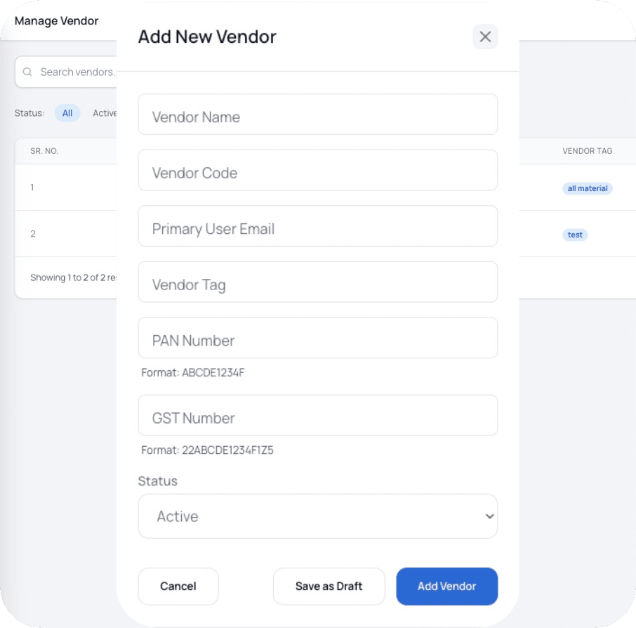 Vendor Management Snapshot